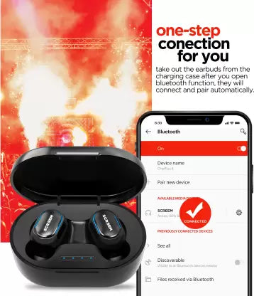 Screem Ibeza 2 Bluetooth Headset (Black, True Wireless) Screem Ibeza 2 Bluetooth Headset (Black, True Wireless)